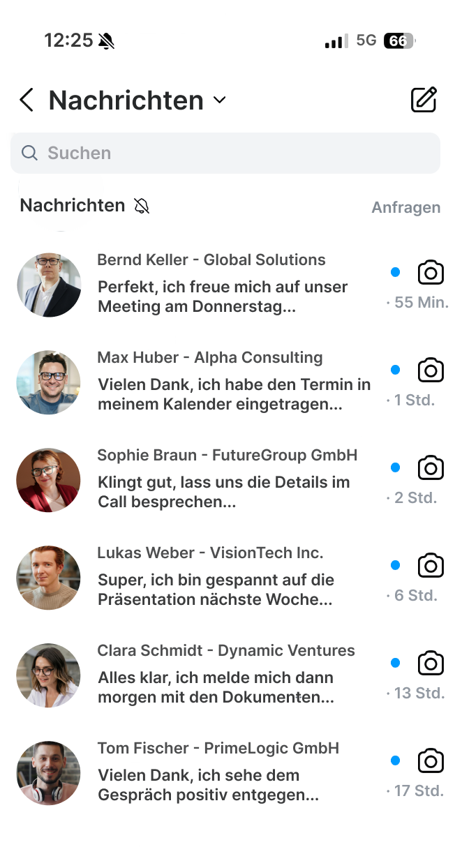 Beispiel einer personalisierten Instagram Direktnachricht von Dynaamiq AI auf einem Smartphone-Display